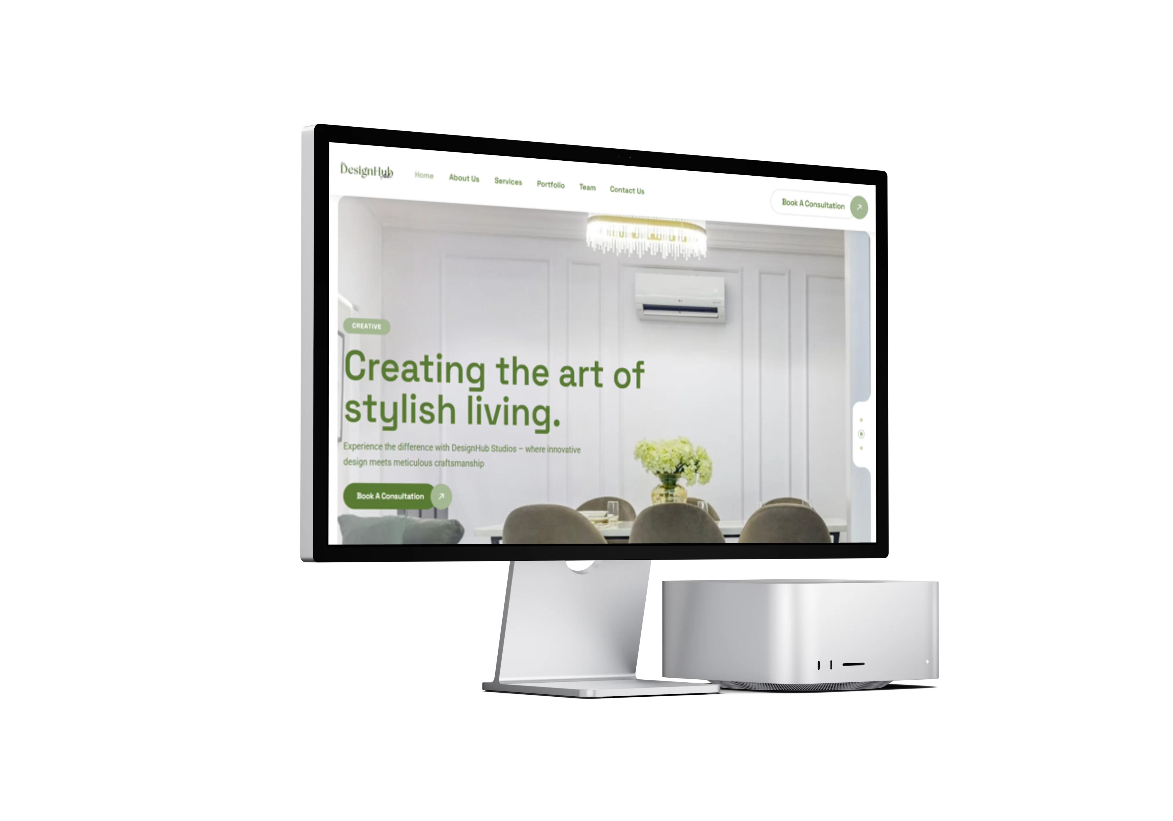 DesignHub Studio website mockup